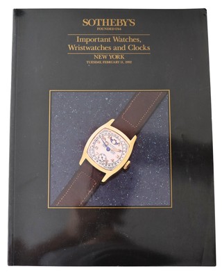 Sotheby's Important Watches, Wristwatches & Clocks 1992 Auction Catalog