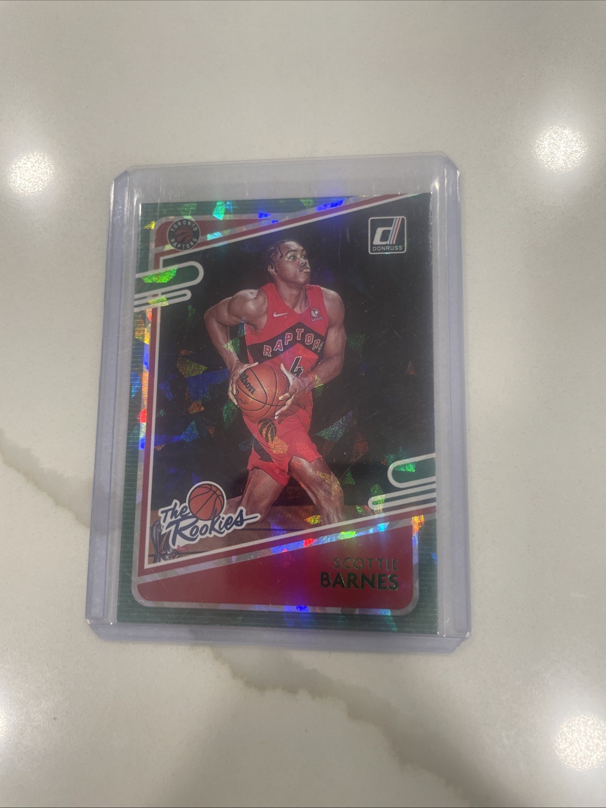 2021-22 Panini Donruss The Rookies Holo Green Ice Scottie Barnes #4 Rookie RC