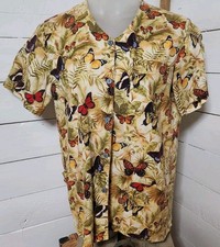 Peaches Uniforms Scrub Jacket Fall Butterfly Print Size Womens Medium