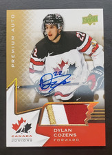 2020 Team Canada Juniors Dylan Cozens 3 CLR Premium Patch Auto 197/199 Canada