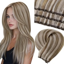LaaVoo Remy Human Hair Beaded Weft Extensions Micro Bead Blonde