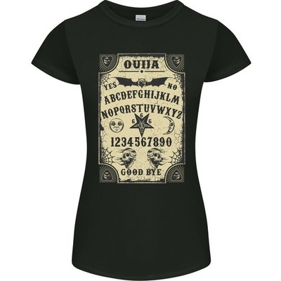 Ouija Brett Voodoo Dämonen Geister Halloween Damen Petite T-Shirt Schwarz
