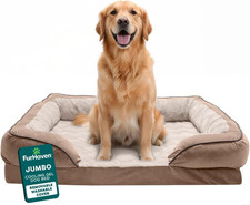 FurHaven Cooling Gel Dog Bed for Large Dogs, Perfect Jumbo, Brownstone