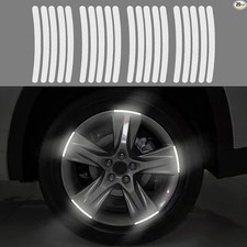 20PCS Reflective Car Wheel Decorative Stripe Stickers, Night Safety Sliver
