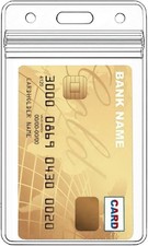 6 Pack Extra Thick ID Card Name Badge Holder Heavy 6 - Vertical, Clear