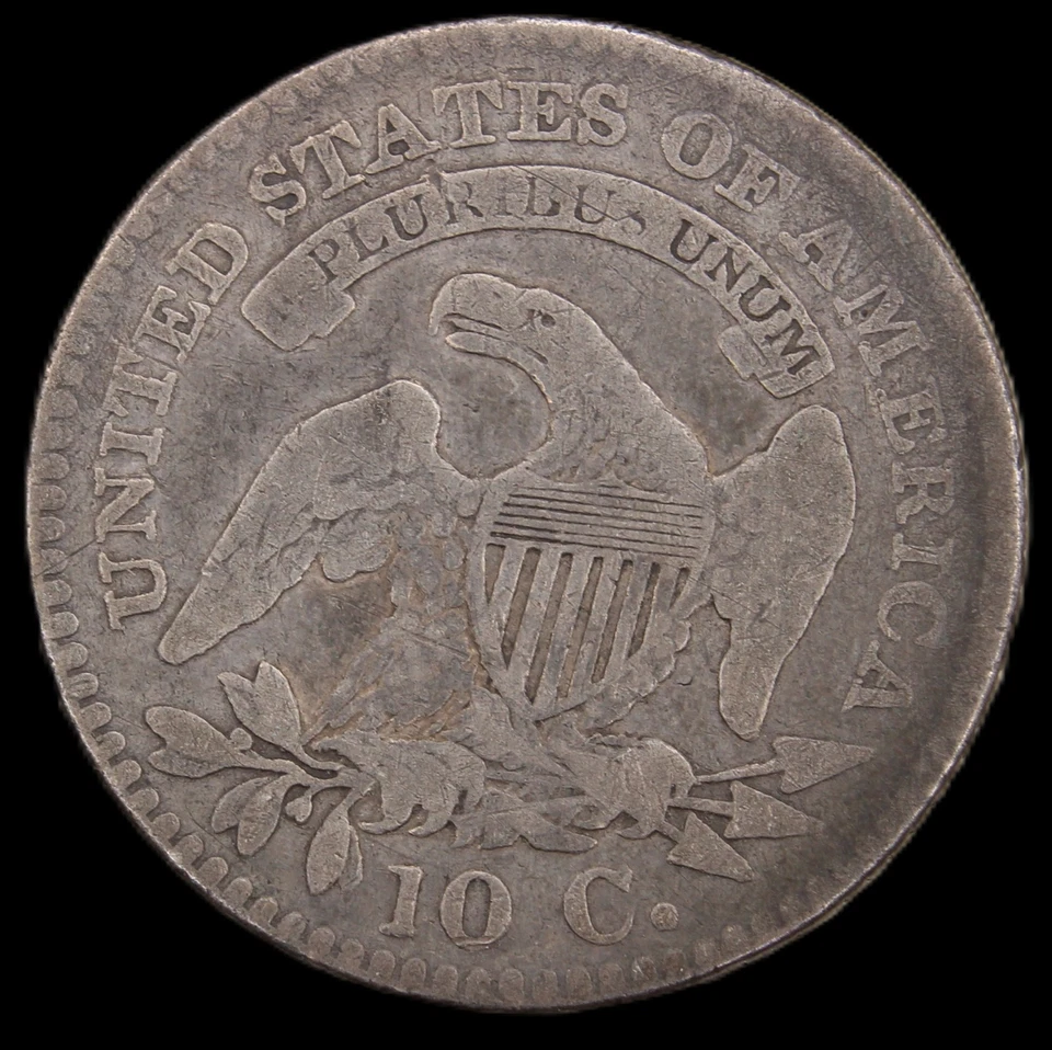 1823/2 CAP BUST DIME KEY DATE OVERDATE JR-1 RARE - SMH-444 - Изображение 3 из 4