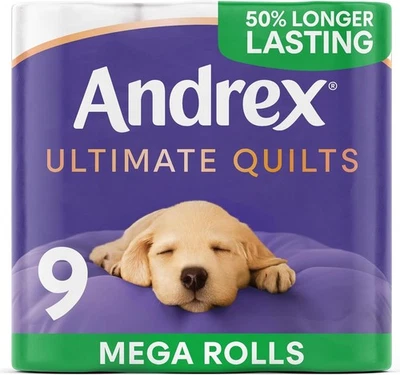 Andrex Ultimate Quilts 9 Mega Toilet Rolls = 13.5 9 count (Pack of 1)