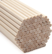 Wood Dowels Wooden Dowel Rods, 100PCS 1/4 X 6 round Wooden Sticks for Arts and C