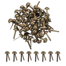120Pcs Brads Paper Fasteners, 8x17 mm Metal Round Head Split Pins, Bronze