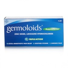 Germoloids Dual Action Suppositories Large 24 Suppositories for Relief