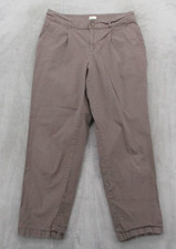 A New Day Pants Women's 8 Brown Pleated Chino Stretch Cotton Casual