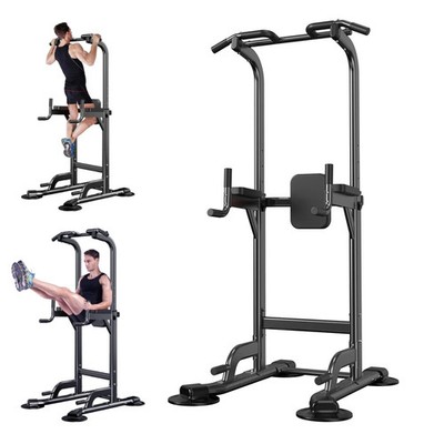 Power Tower Pull Up Dip Station Adjustable Height Home Gym Strength Training