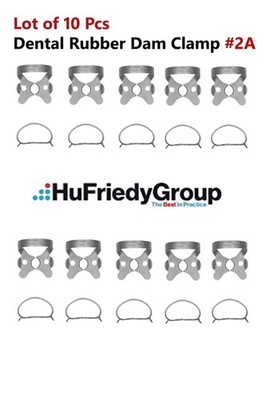 Lot of 10 Pcs Hu-Friedy RDCM2A Dental Rubber Dam Clamp #2A Satin Steel
