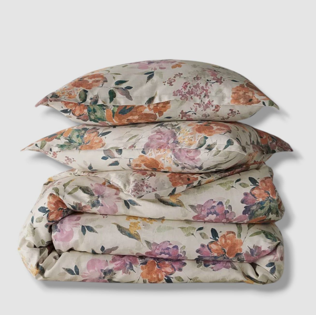 Sky Beige 300 Thread Count Harper Autumnal Floral Comforter 