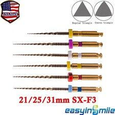 6Pcs Dental X-Pro Gold Taper Endo Files 21/25/31mm Niti Rotary Files SX-F3 Tips