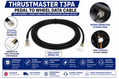 Thrustmaster T500 T3PA Pedal Ersatzkabel Wheel-to-Pedal Schwarz 2m
