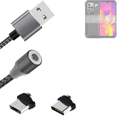 Daten-Lade-Kabel für Ulefone Armor 18T mit USB-Typ C und Micro-USB-Adapter
