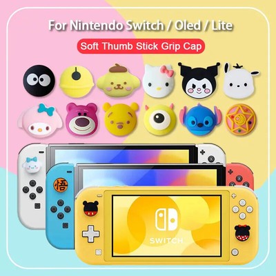 4pcs Soft Silicone Thumb Stick Grip Cap For Nintendo Switch Oled Lite JoyCon Con