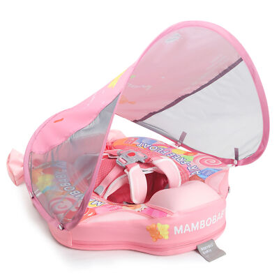 Mambobaby Baby Swimming Float with Canopy Non-Inflatable Float for Infant Toys