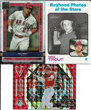 Mike Trout 3 Card Lot with Mosaic V Tool Prizm Insert NM