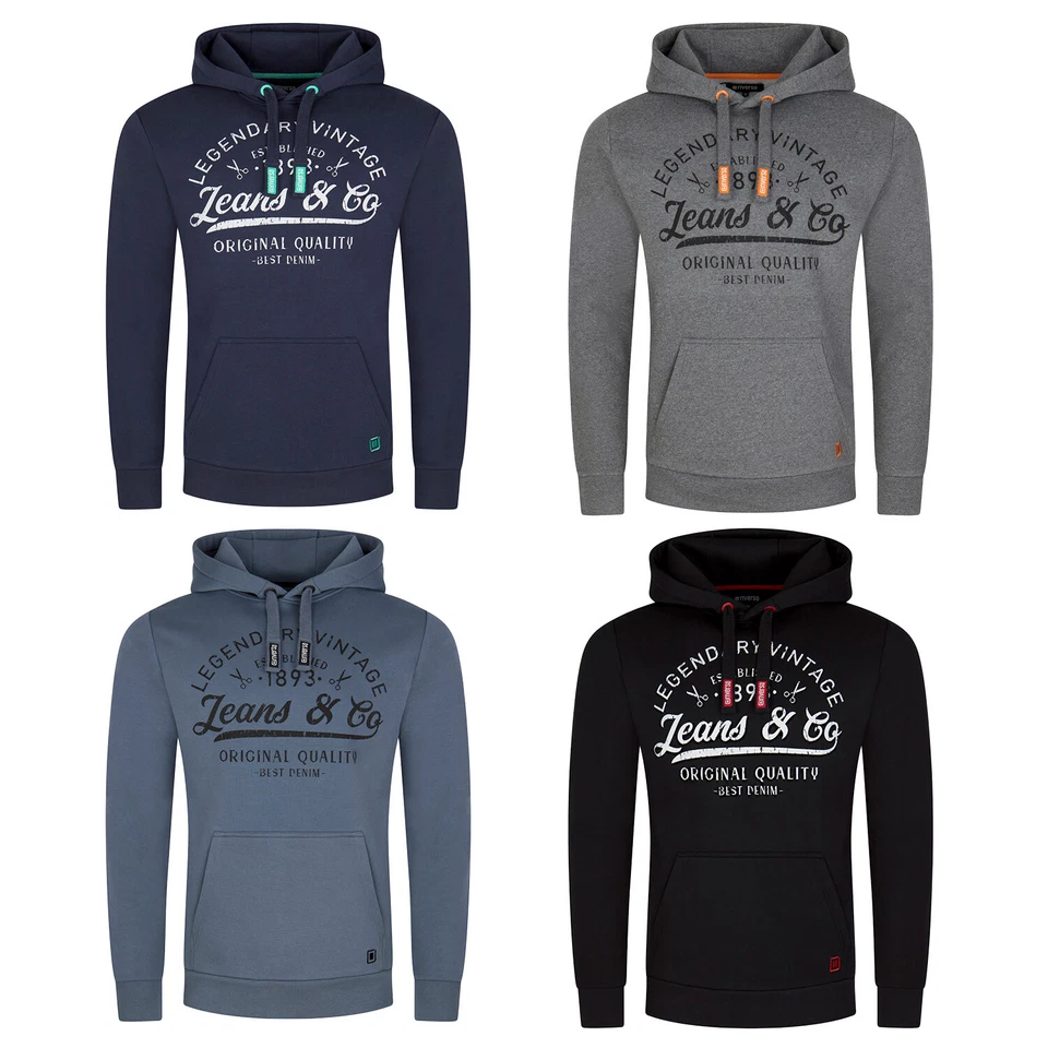 Riverso Hoodie Pour Hommes Regular Fit RIVArmin Sweat À Capuche Imprimé