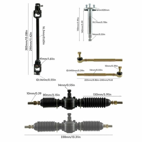 810mm Go kart Rear Axle Kit 7" Wheels Tyre Front Steering Assembly ATV Quad - Picture 8 of 14
