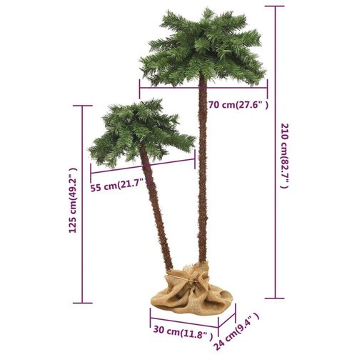 RETURNs vidaXL Artificial Double Palm Tree with LEDs 125 cm & 210 cm - Picture 5 of 12