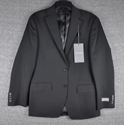 BNWT Van Heusen Mens Plain Flex Slim Fit Suit Jacket (36R) Black