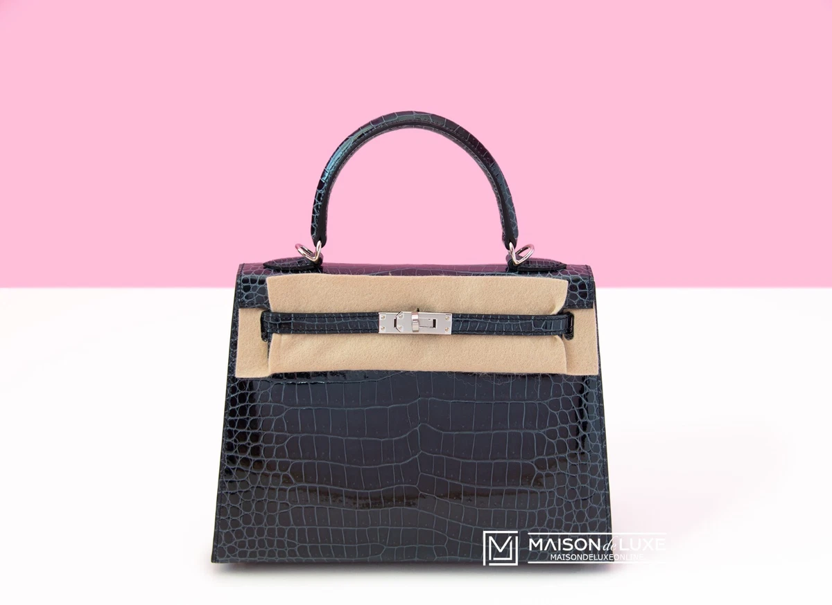 Hermes Kelly 25 In Cactus Green: Crocodile