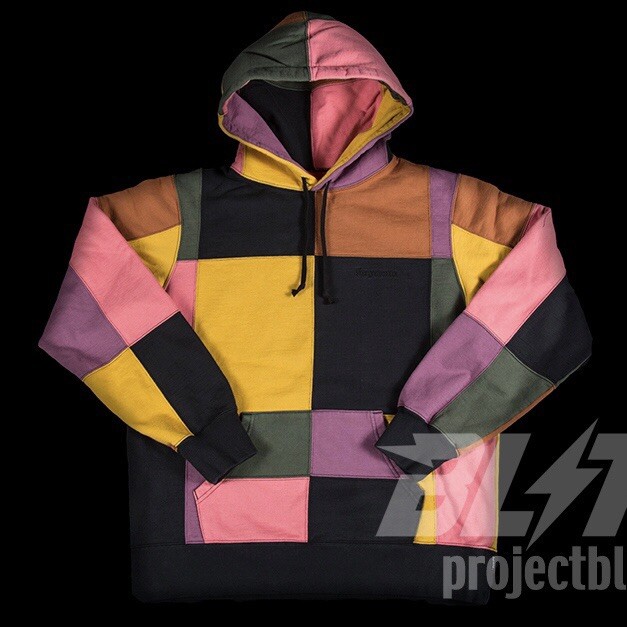 Fw17 Supreme Patchwork Hooded Buy Supreme Patchwork Zip Up Hooded