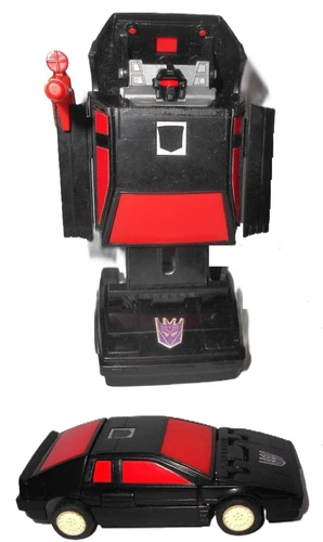 100% COMPLETE Transformers Generation 1 One 1986 RUNABOUT black car 1985 vintage