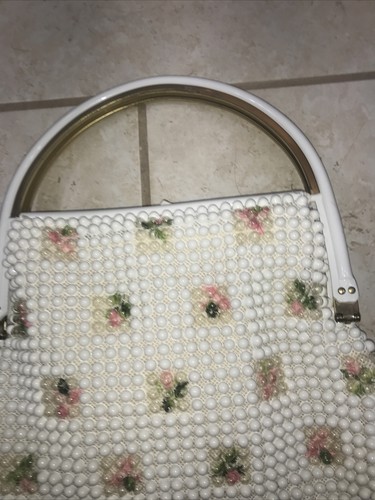 Borsa vintage Grandedee Bead anni '50 con perline di lucite con manici in plastica - Foto 12 di 12