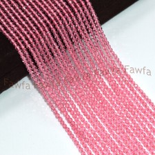 Wholesale 10 Strands Faceted 3mm Bright Pink Spinel Round Gems Loose Beads 15''