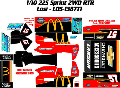TEAM LOSI 22S  1X10 SPRINT LOS-1387T1  KYLE LARSON 2019 KNXVL   DECAL WRAP KIT