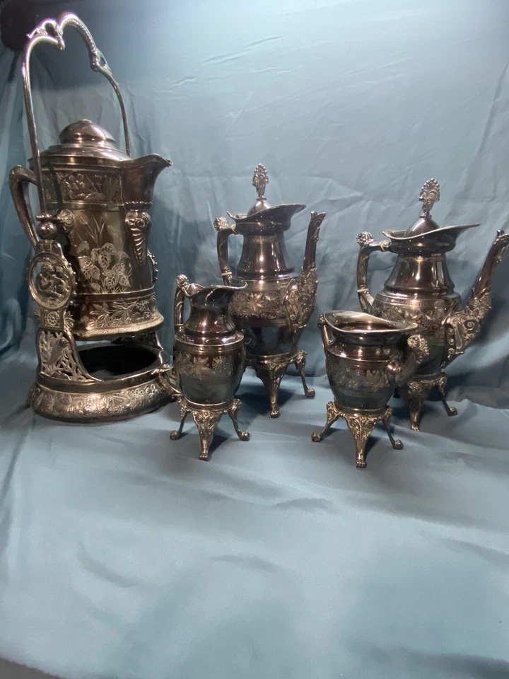 Lote de té antiguo Meriden B. Empresa. 1916 6 piezas. Juego de té/café. (LEER) Foto 2 de 4