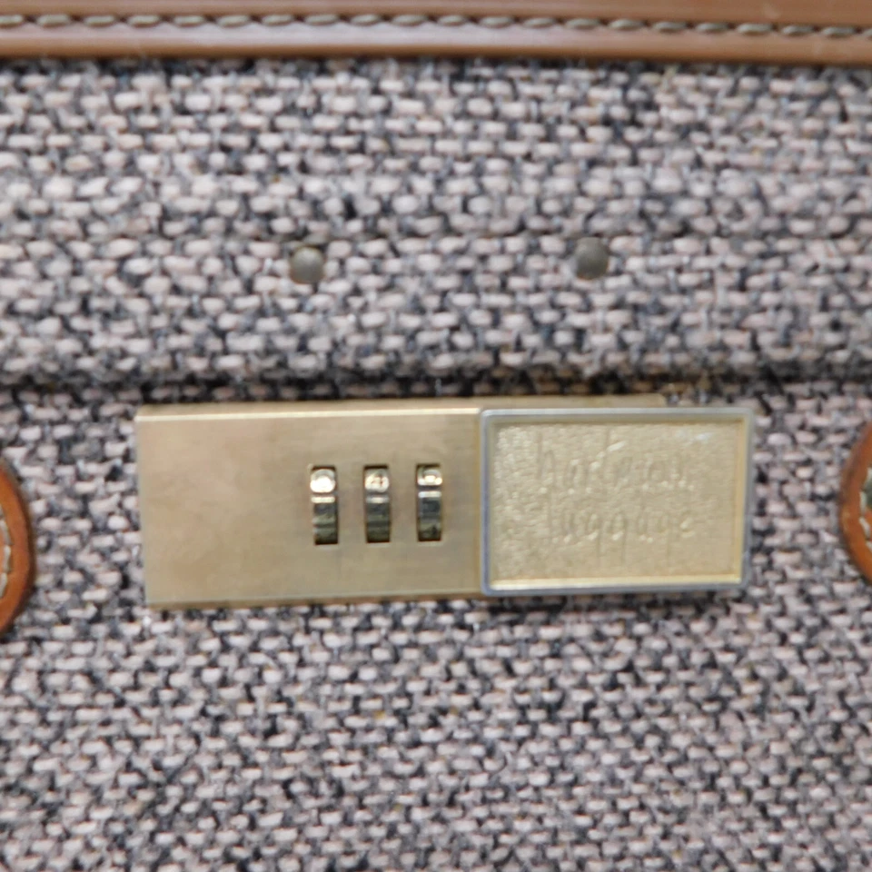 *LEER* Maleta de Cosméticos Hartmann Equipaje Marrón Tweed Llevar Viaje Durante la Noche Foto 2 de 4