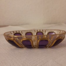 Moser Glass Bowl Gold Staffed