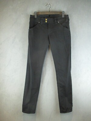 Cycle Jeans Womens 27 Black Tapered Stretch Low Rise Pockets Made in Italy