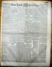 Lot of 5 original 1861-1865 NEW YORK TRIBUNE Civil War newspapers HORACE GREELEY