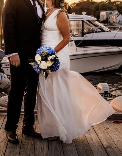 Vestido de novia blanco Watters & Watters tafetta talla 6 Foto 4 de 4