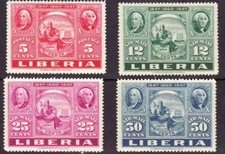 Liberia # 300 C54-56 MNH Centennial of First US Postage Stamps