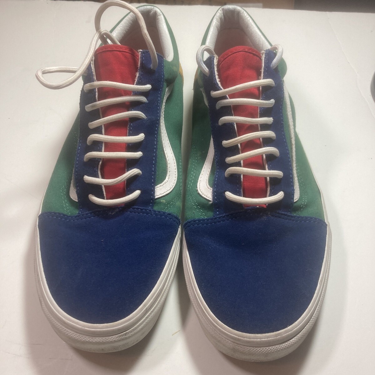 Vans Shoes Sneaker Mens 13 Blue Green Yellow Old Skool Yacht 