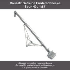 Coclea di trasporto H0 1:87 per silo per cereali nastro trasportatore grigio