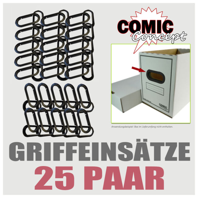 25 Paia Impugnature NERE in PVC per Comic Concept Box- 25 Paia Impugnature NERE in PVC per Comic Concept Box-