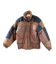 Vintage Edelweiss Women s Ski Snow Jacket Multicolor Hooded Zip Size M Retro