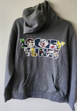 Looney Tunes Six Flags Gray Pullover Hoodie / Size XL / EUC