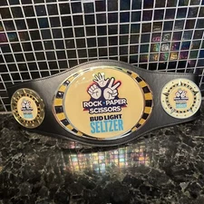 BUD LIGHT SELTZER ROCK PAPER SCISSORS Championship Belt WWE Pro Boxing Style NEW