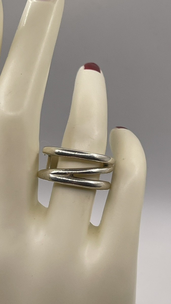 Vintage TIFFANY & CO. 925 Sterling Silver Le Circle Zig Zag Band