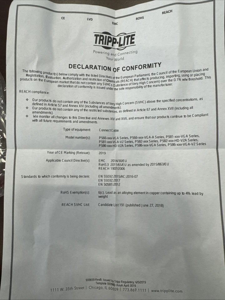 Tripp Lite P582-003 Displayport to HDMI adapter cable M/M 3ft. TAA Compliant - Image 3 of 4