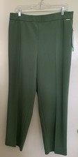 Nine West Ankle Pants Basil Green Pull-On PETITE PXL Elastic Waist NEW W/Tags
